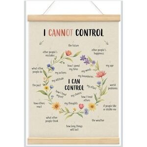 I Can Control Wall Art Mental Health Therapy Wood & Canvas 12x16